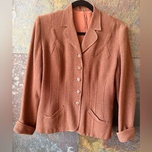 1940’s style vintage jacket. Was a suit at one time. Beautiful. Reddish brown